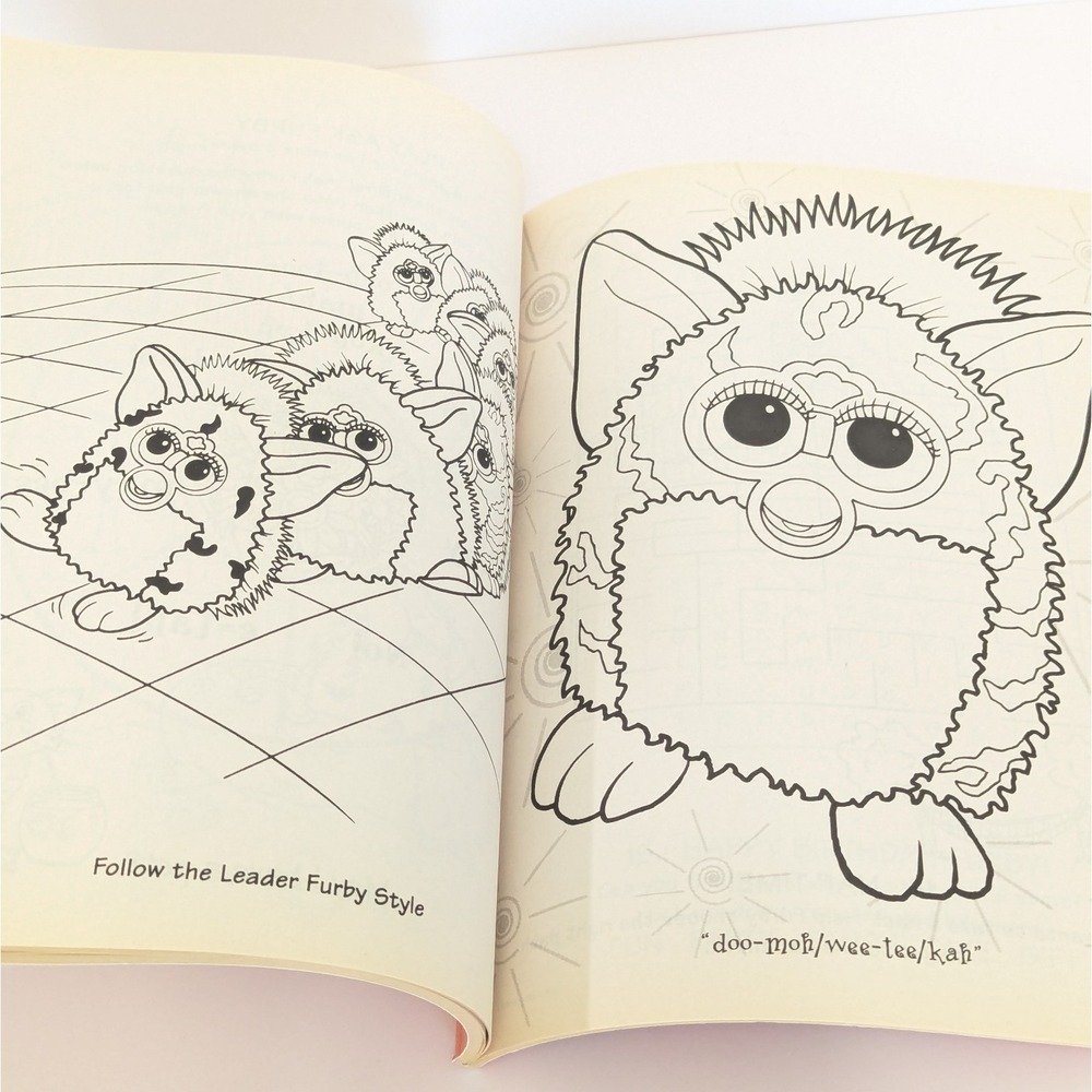 Vintage 1999 Furby Super Cool Giant Coloring Activity Book Honey Bear Books NEW - Picture 11 of 14
